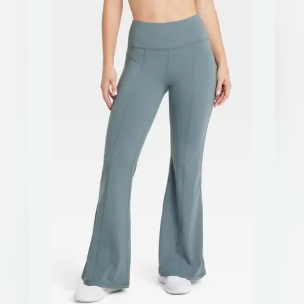 JoyLab Boot-Cut Flare Active Pants in Slate Blue